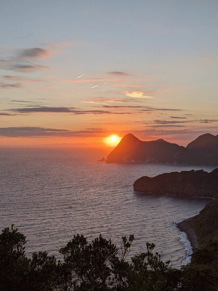 静岡県の南伊豆夕日ヶ丘キャンプ場から見た夕日。