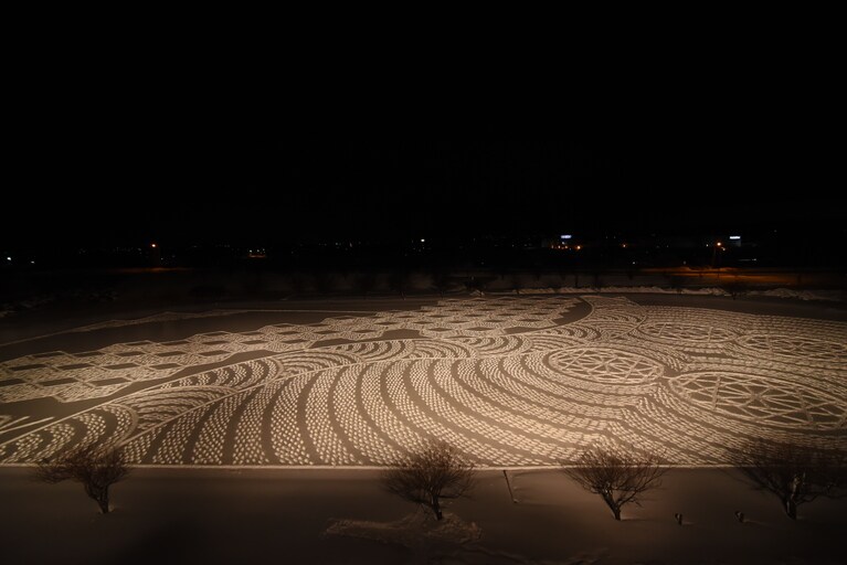 冬の田んぼアート。