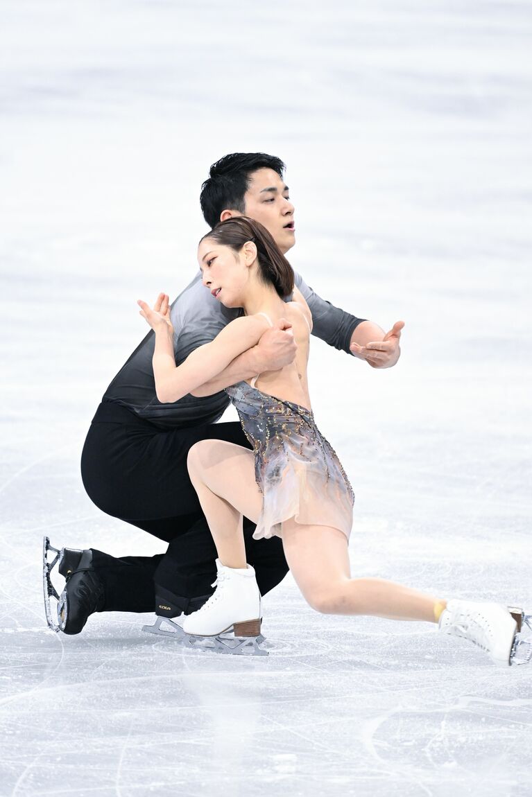 【ミラノ・コルティナ五輪】フリー演技で抱き合うりくりゅう（三浦璃来、木原龍一）©JMPA