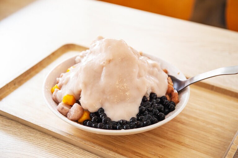 「招牌芋泥冰」80元／邱太太甜品坊