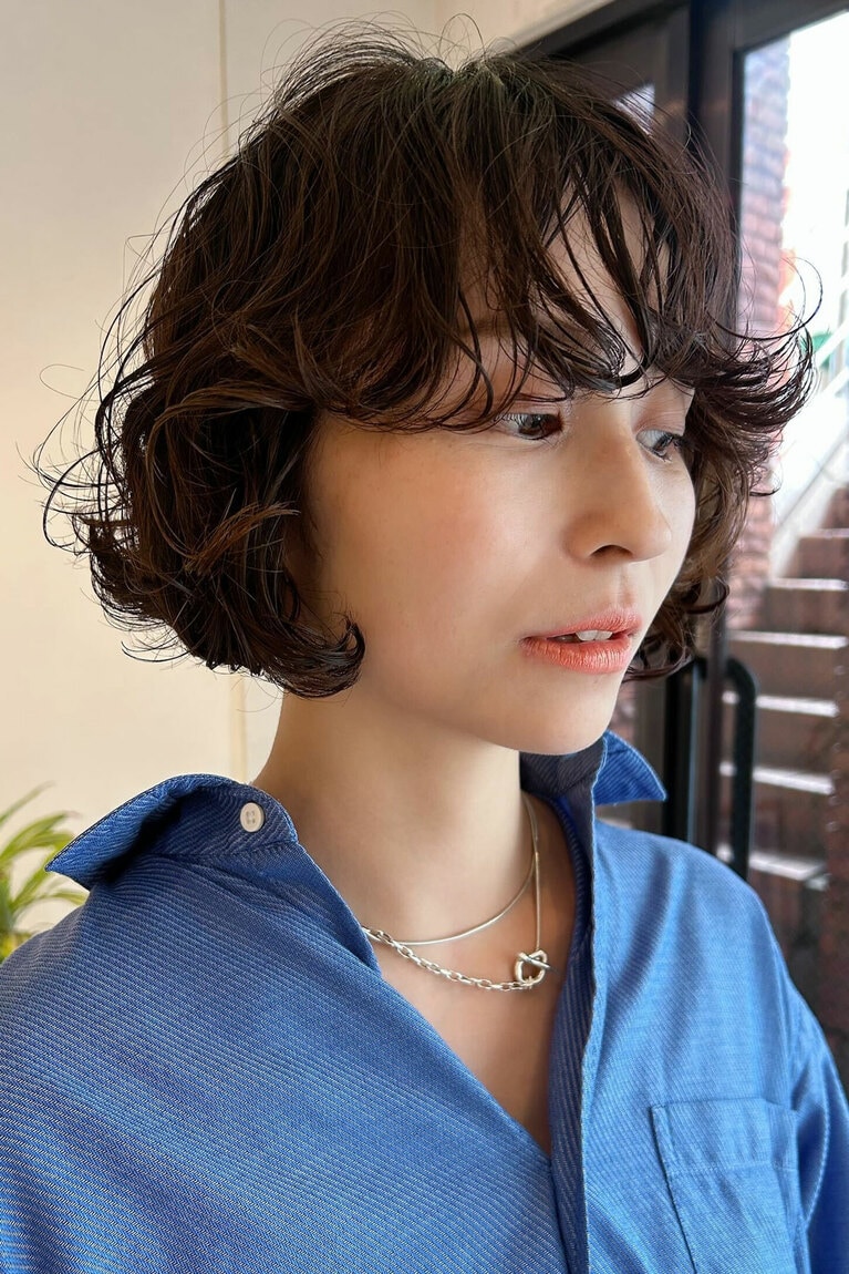 美シルエットなミニボブ×パーマ。