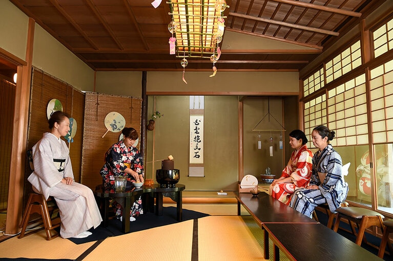 高台寺　夕涼み浴衣のお茶会。
