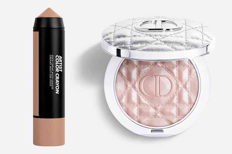 左から：アーティスト カラークレヨン 432 4,400円／メイクアップフォーエバー（6月1日発売）、ディオールスキン フォーエヴァー グロウ ルミナイザー 03 7,810円／パルファン・クリスチャン・ディオール