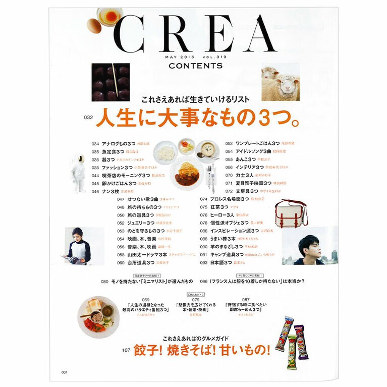 2016年5月号目次。