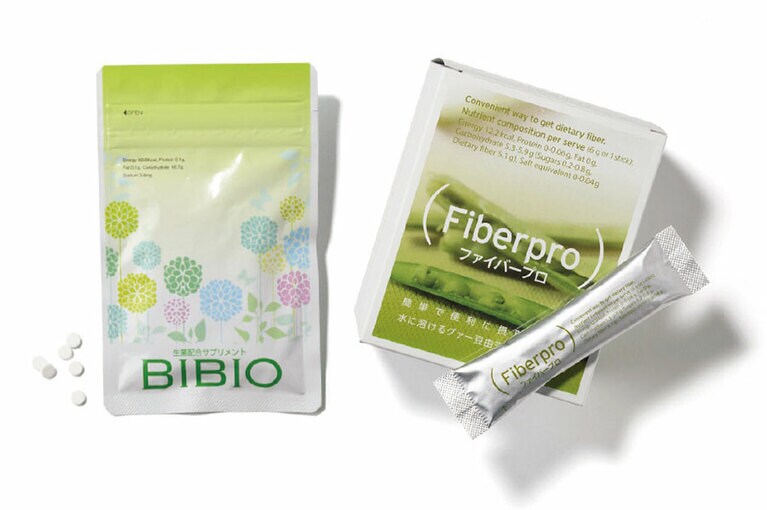 左から：BIBIO 180錠 4,500円＋税、Fiberpro 30包 3,000円＋税／ドクターズデザインプラス