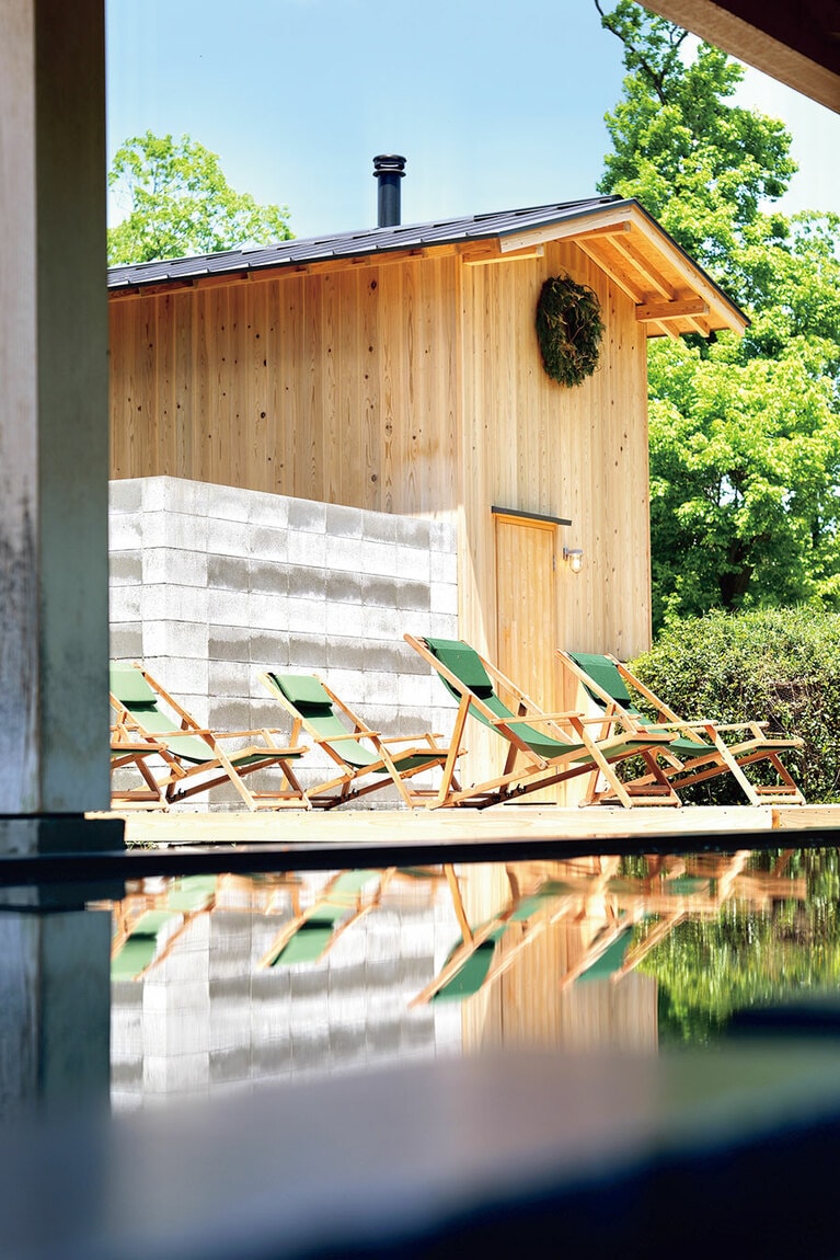 日本では珍しい2階建てサウナ小屋。