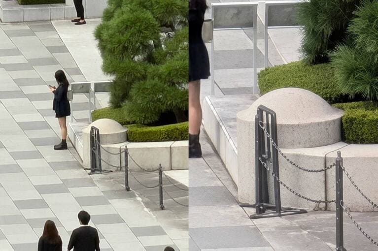 デジタルズームも併用した最大倍率での比較。iPhone（40倍、左）は、全体が不自然にのっぺりしているのに対して、Pixel（100倍、右）はより高倍率にもかかわらず、石やタイルの汚れなどのディテールを驚くほど細かく表現できています