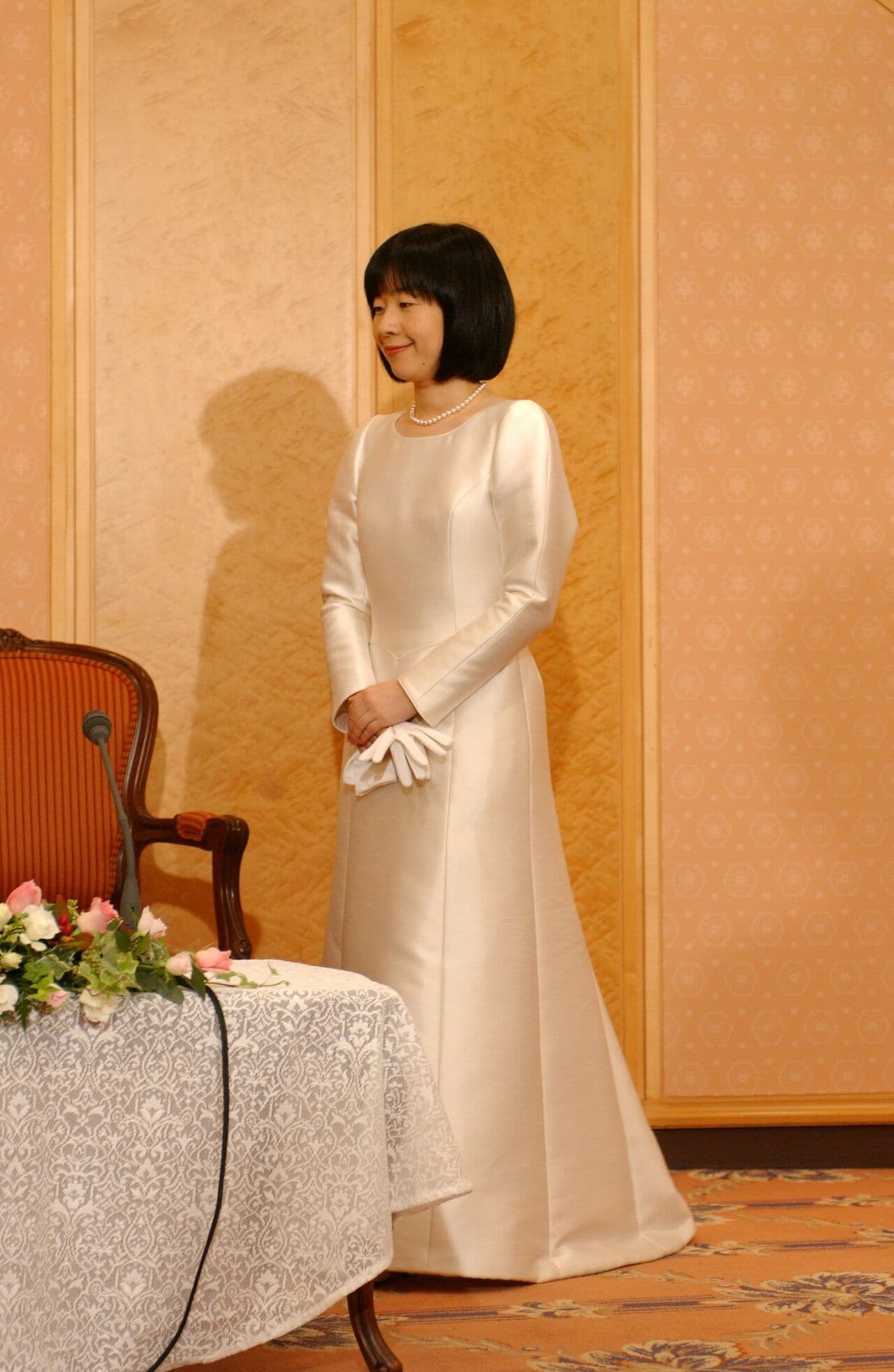 2005年11月15日、結婚式後の記者会見で　©JMPA