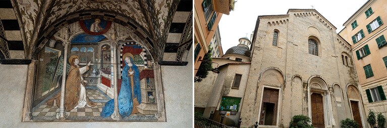 ジェノヴァで最も古い教会の一つ「サンタ・マリア・ディ・カステッロ」。その起源は7世紀ごろに遡るとも言われている。