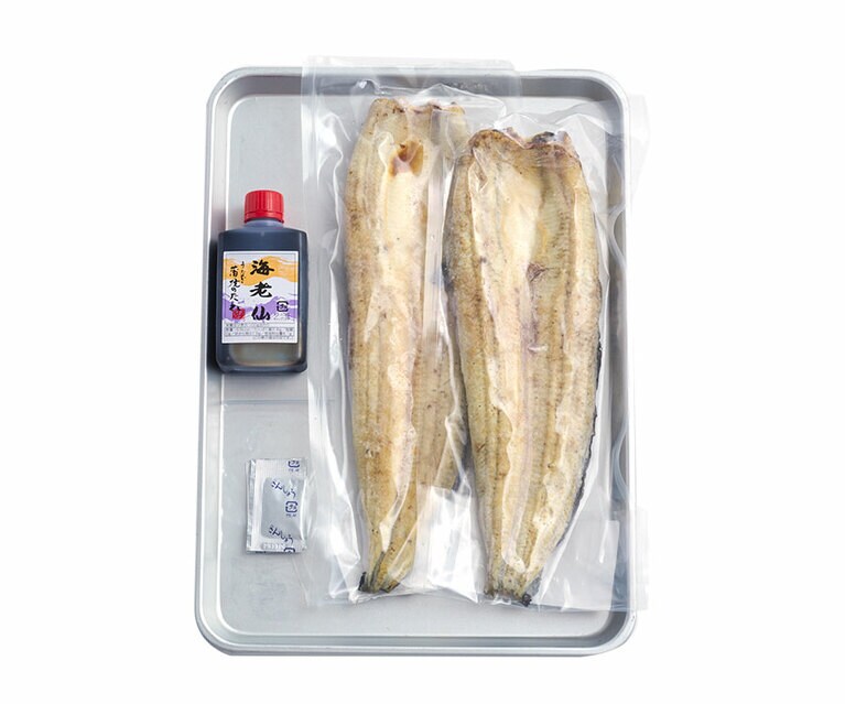 冷凍 特選うなぎ長白焼き「ジャンボ」〈うなぎ2本、たれ、粉山椒〉4,592円／海老仙