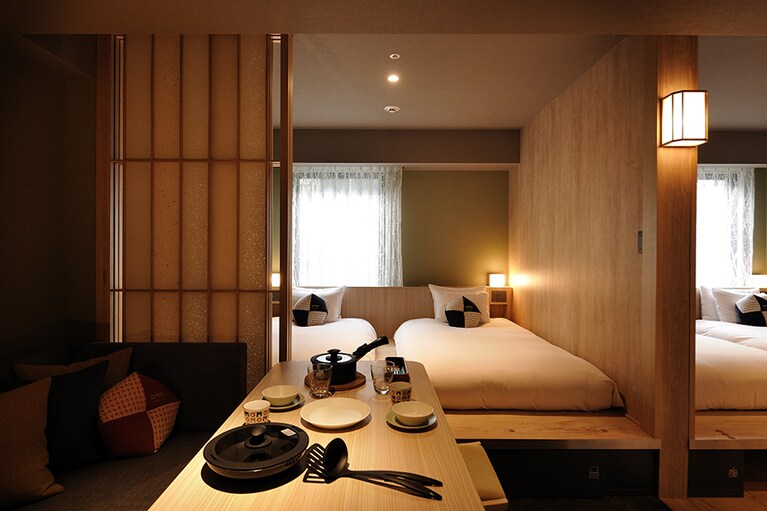 キッチン付きで最大5名まで泊まれる客室「OMOハウス」。