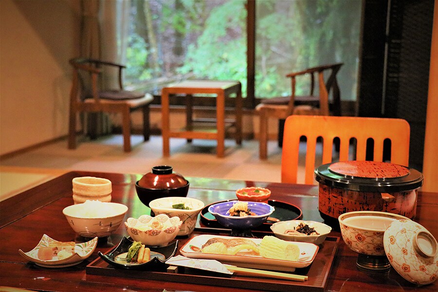 河津七滝 渓流温泉茶寮 水鞠-MIZUMARI-［静岡／河津七滝温泉］朝食一例。