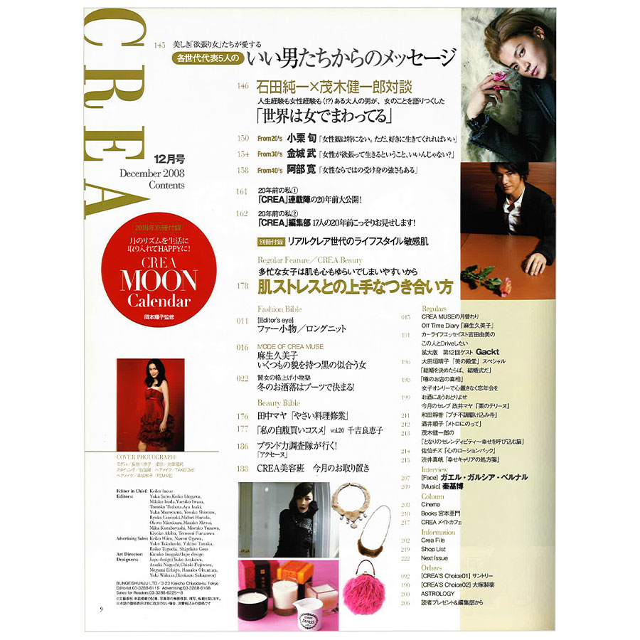 2008年12月号目次。