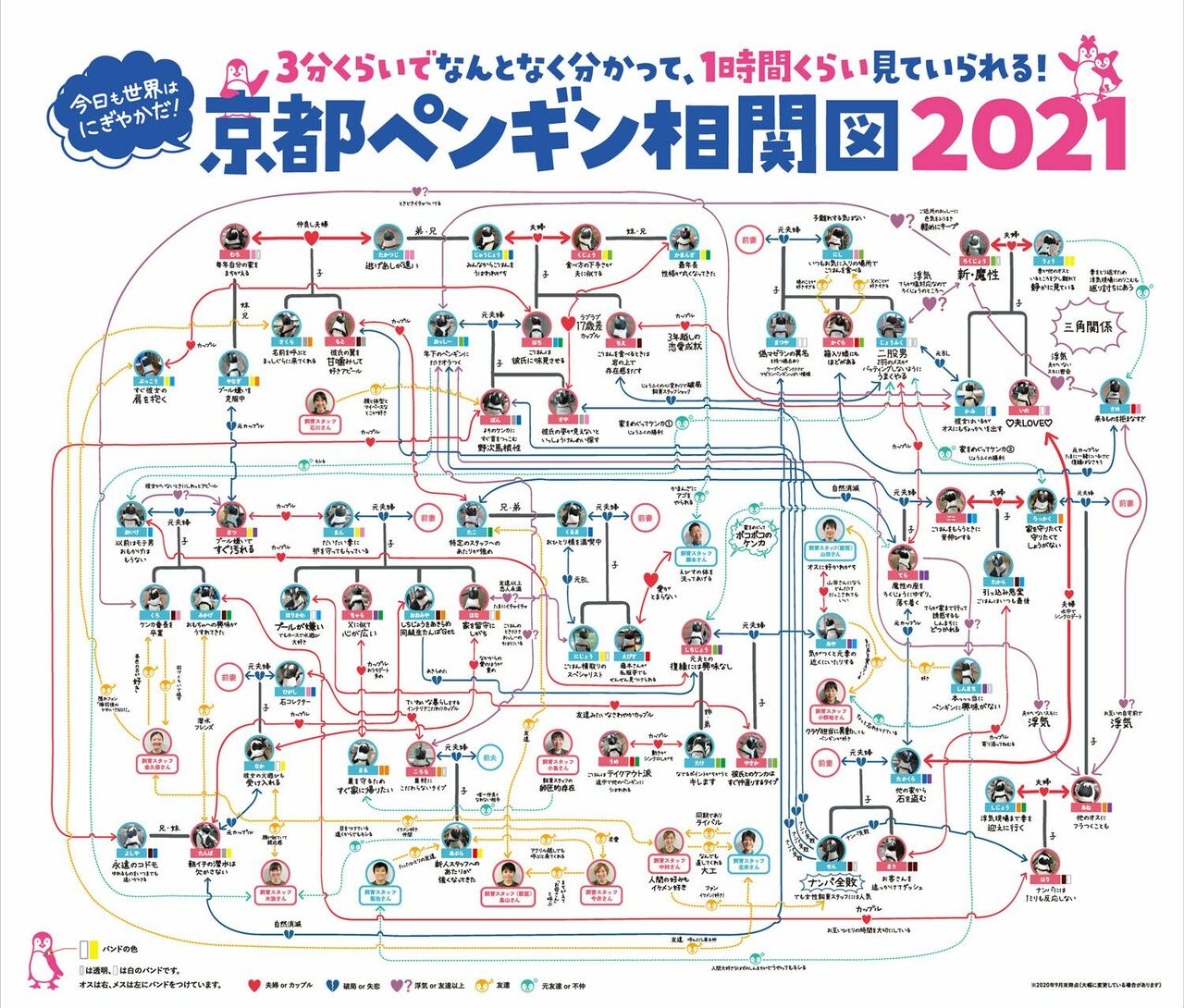 京都水族館の「ペンギン相関図2021年版」