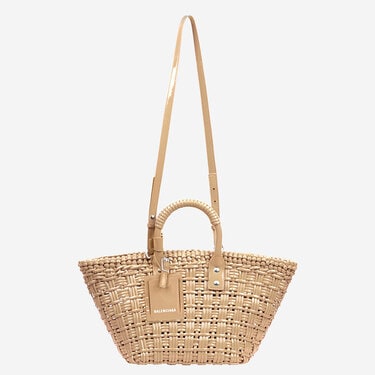 バレンシアガショルダーバッグ ビストロ XXS ベージュバスケット BALENCIAGA BISTRO XS ストラップ付 バスケット モノグラム