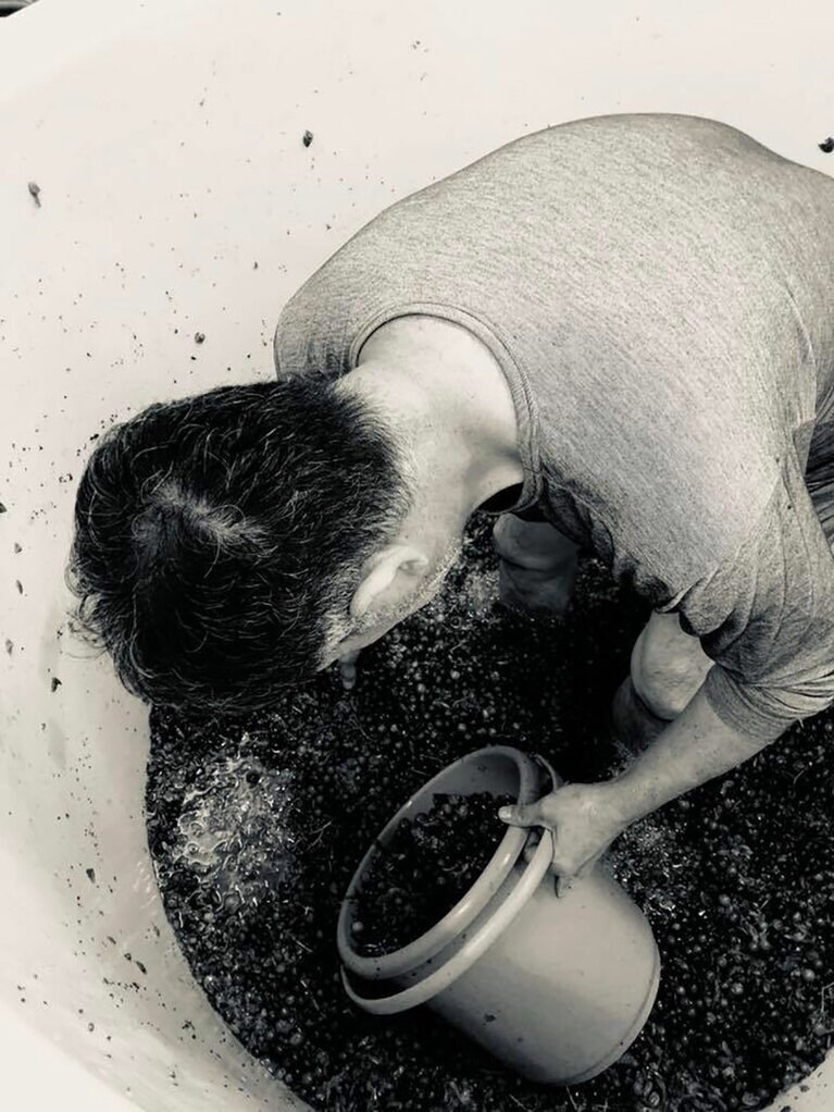 「ブドウを踏んで造ると、その過程が映し出されるような味わいになる」と岩谷さん。