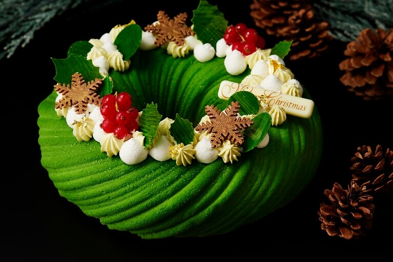 新作「クリスマスリースケーキ」18,000円。直径21cm。