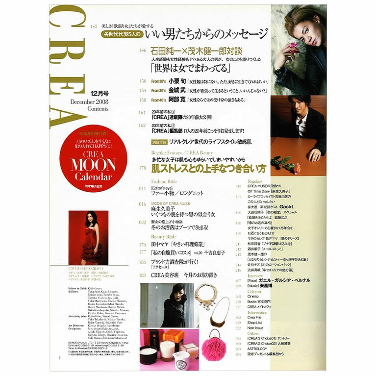 2008年12月号目次。