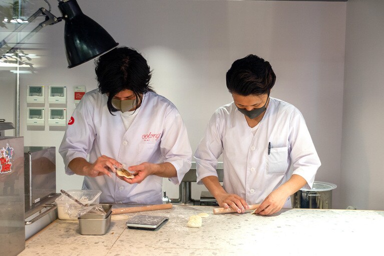 餃子は店内で調理。作りたて、包みたての餃子が味わえます。