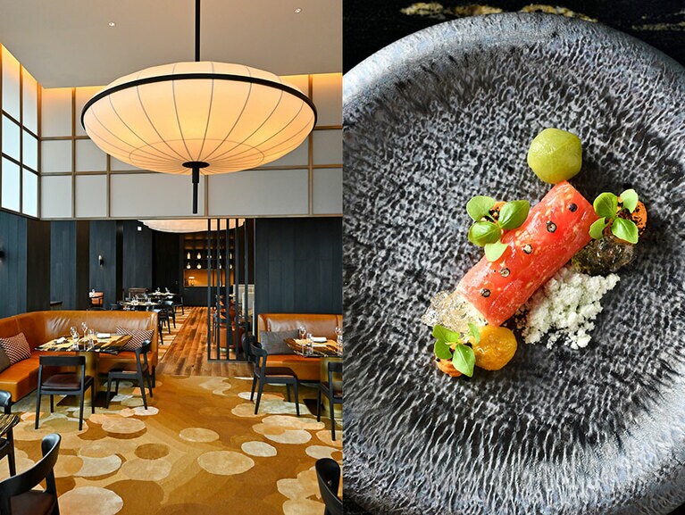 シグネチャーレストラン「アイアン・ベイ」。神奈川県産を中心とした新鮮食材を、シェフ独自の感性で味わえます。