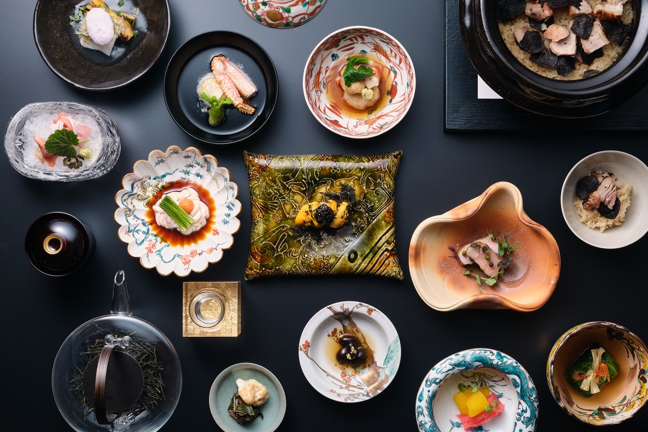 和の美意識を重視した、目でも舌でも愉しめる和の会席の例。メニューは月替わり。