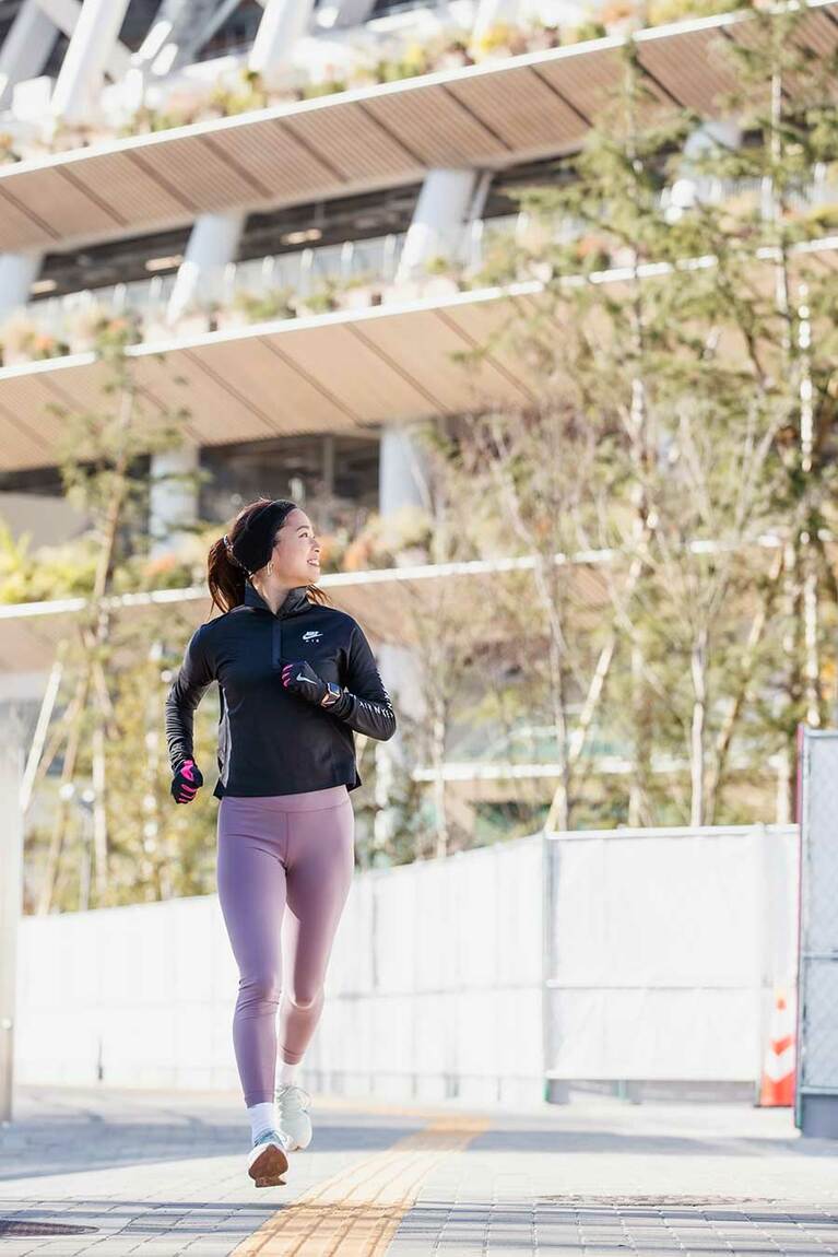 新国立競技場を見ながら街ランが楽しめる。