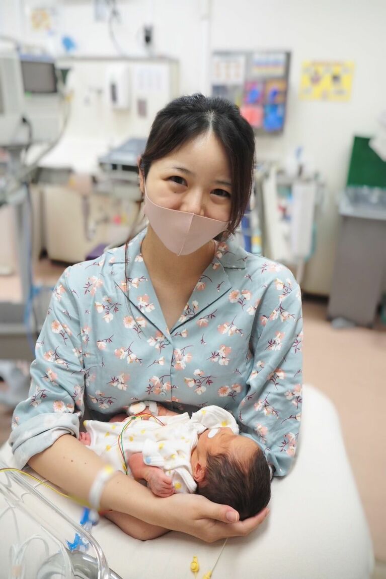 出産後の橋本実花さんとご長男