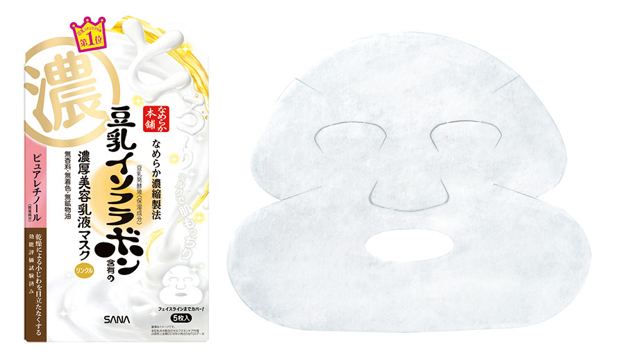 サナ なめらか本舗 リンクルジェル乳液マスク 25g×5枚入り 990円。
