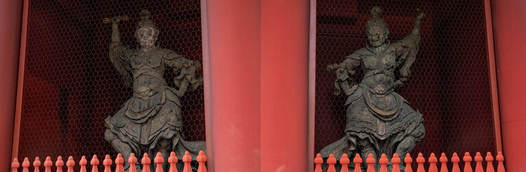二天門を守る増長天と持国天。