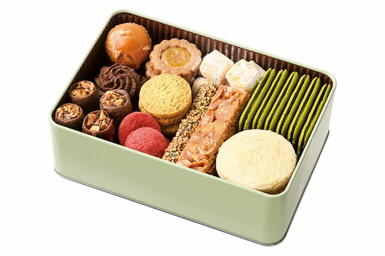 プティフールセック缶〈360g、縦11.2×横16.4×高5.5cm〉3,000円／パレスホテル東京