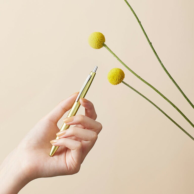 ＮＬ４２とコーディネートしたいILMILY　excelコラボ　油性ボールペン　エクセルイエベイエロー。