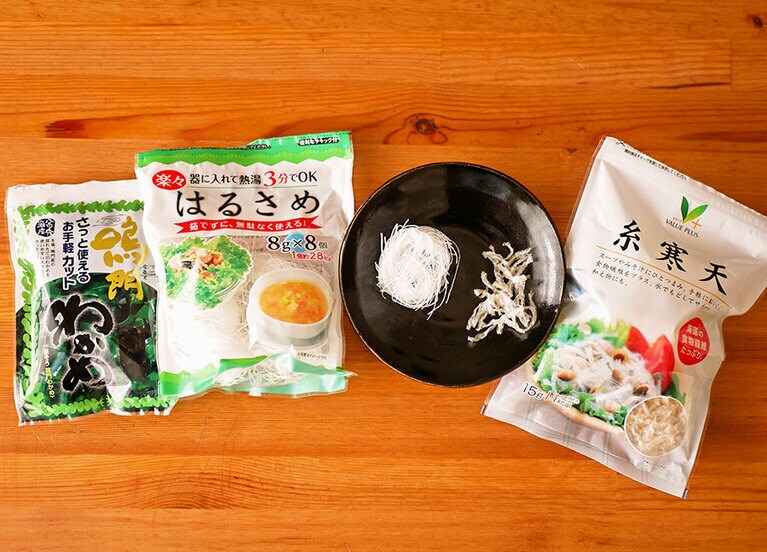 長い期間保存できるのがうれしい乾物類。