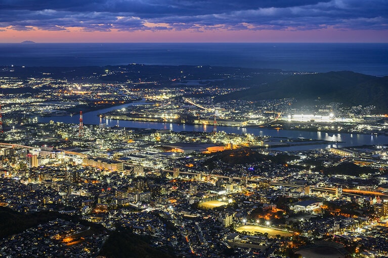 皿倉山の夜景。