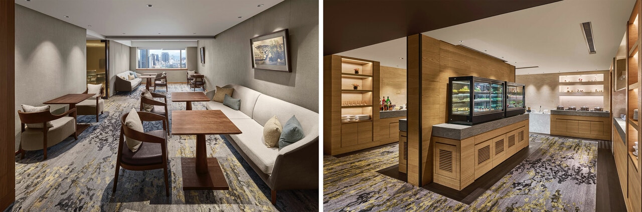 ラウンジの利用時間は7:00〜21:00。宿泊者以外のゲストは、1名まで同伴可能です。