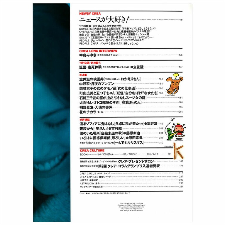 1994年12月号目次。