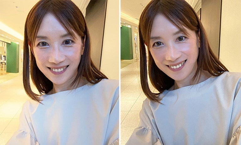 ファンデ塗布後5時間経過で、この輝き。自然なメリハリに感動しました。