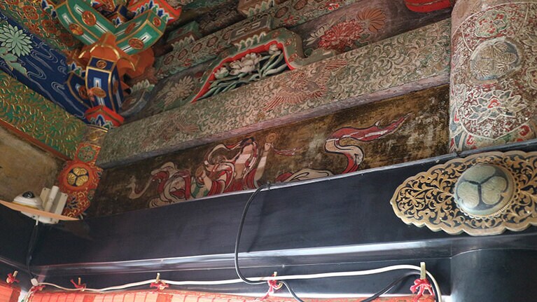 創建の時に描かれた天女の絵。