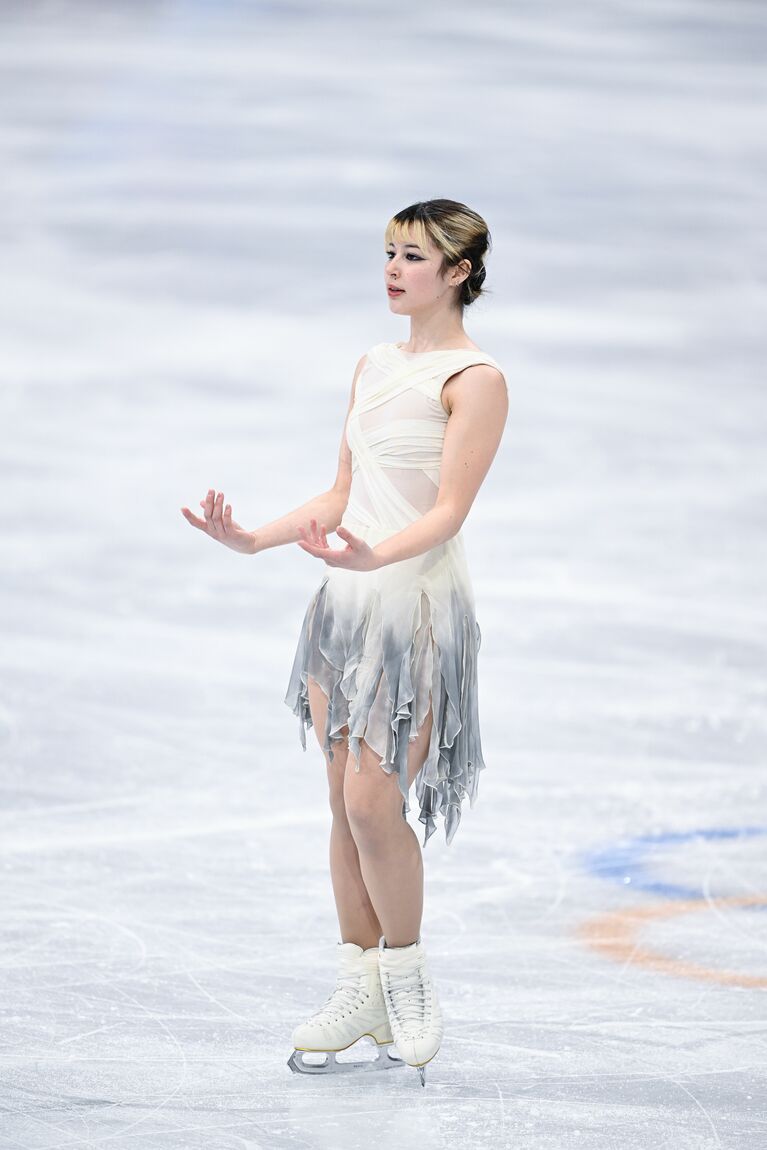 ミラノ五輪ショートプログラムでのアリサ・リュウ　©JMPA