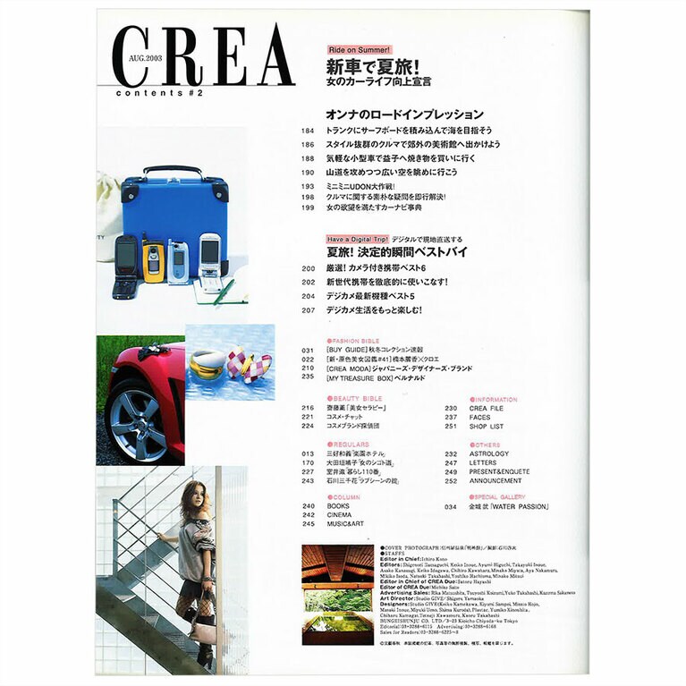 2003年8月号目次。