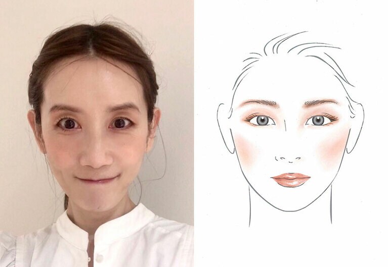 右図のイメージでメイクしました。