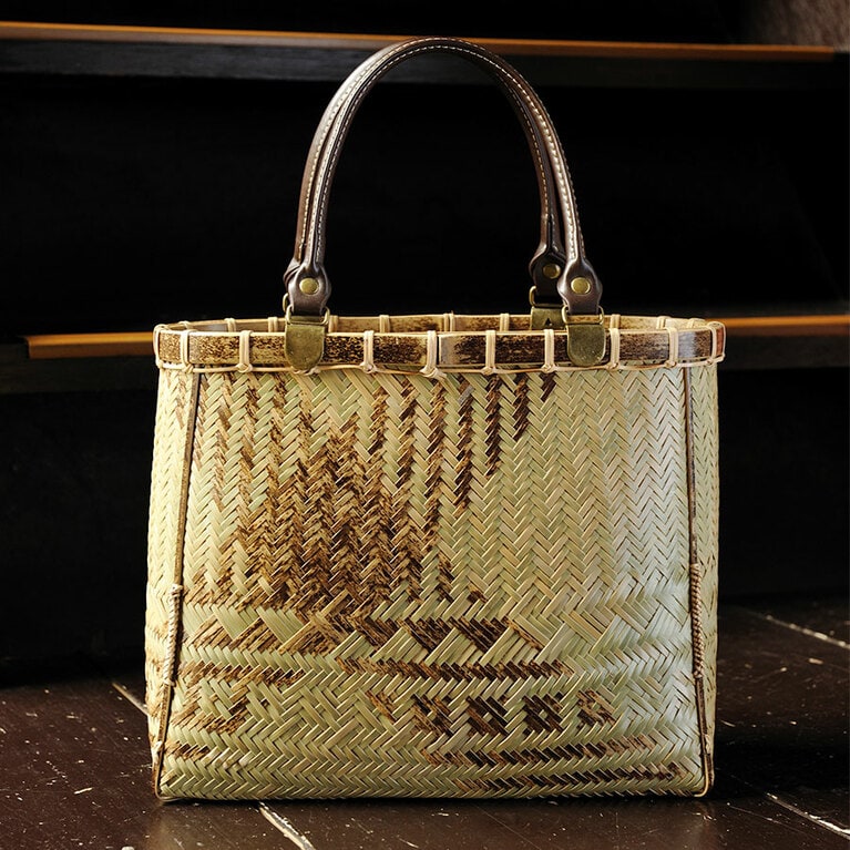 【まちなみ竹工房】ひとつひとつ手作り。「まちなみ竹工房」の籠バッグ。