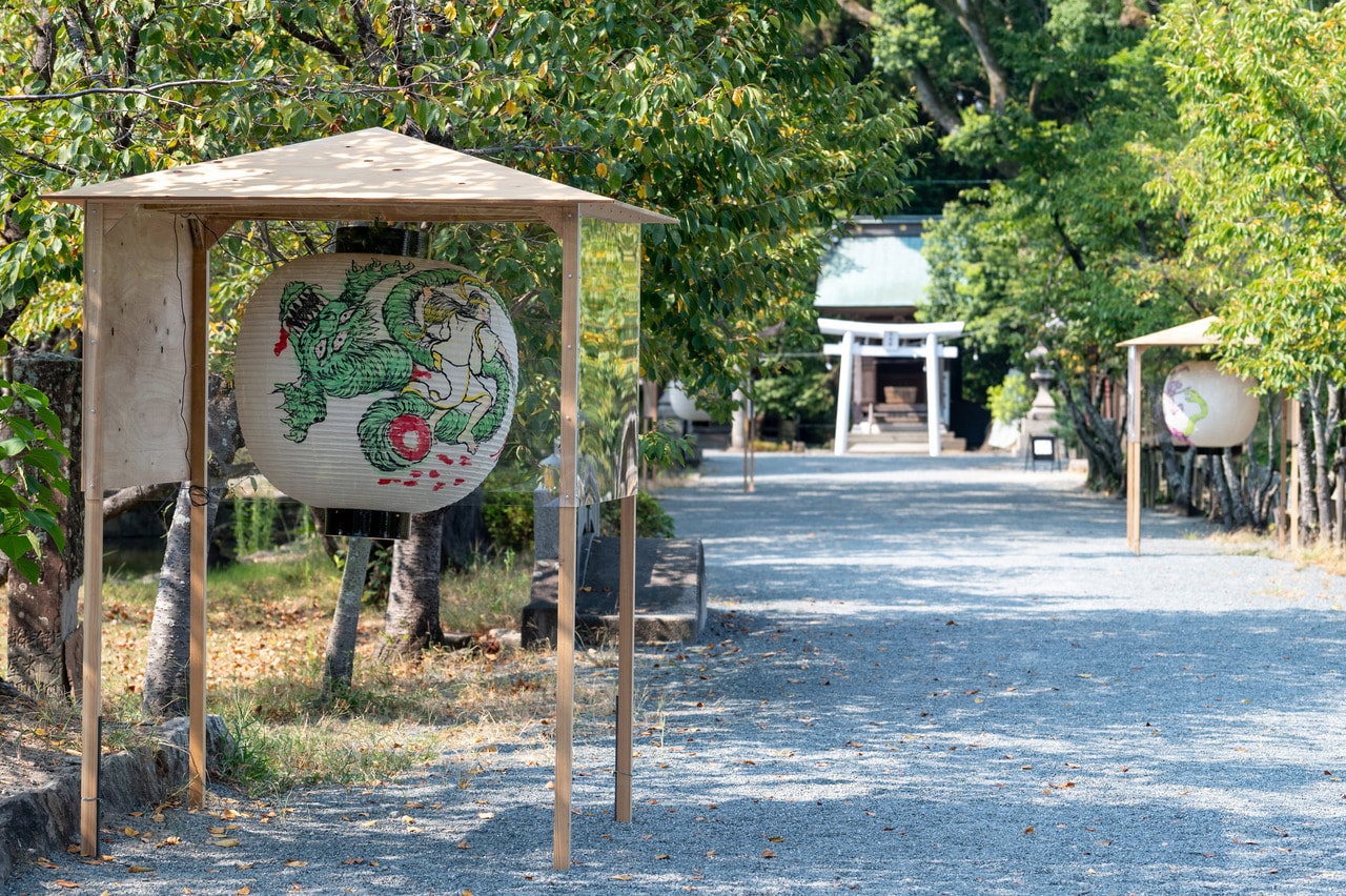 誾千代姫をイメージした提灯。