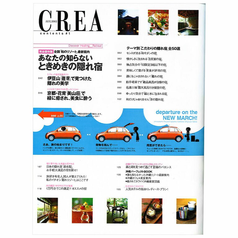 2002年8月号目次。