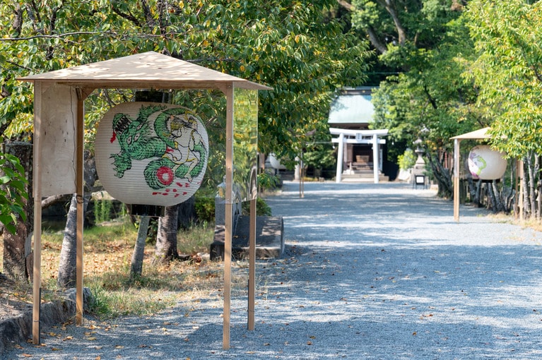 誾千代姫をイメージした提灯。