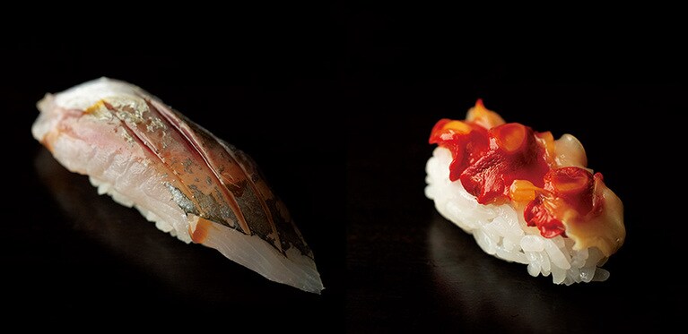 シャリのおいしさの秘訣は、地元の湧水「藤瀬の霊水」で炊き上げた2種類の米のブレンド。（一 能登島　石川）