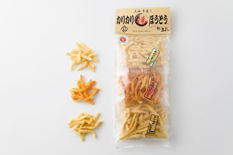 カリカリ揚げほうとう 3種食べくらべアソート 1,188円（3種）。