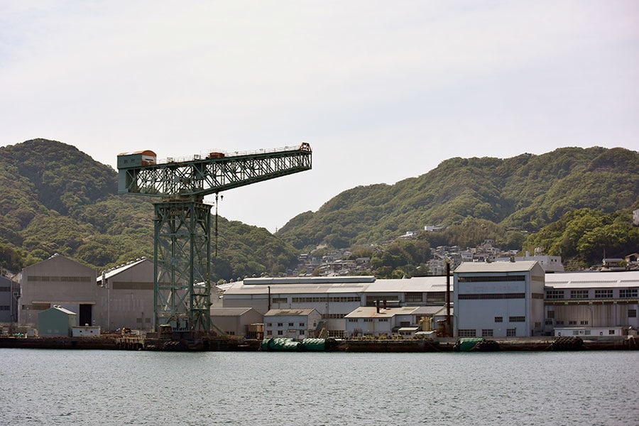日本に造船業を支えたジャイアント・カンチレバークレーン。稼働している中では世界最古でもあります。