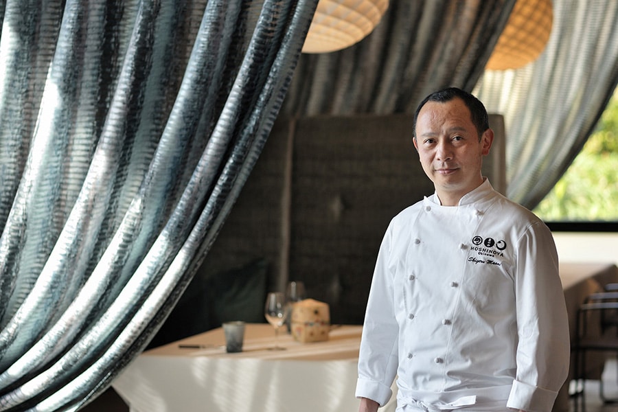 総料理長の政井茂さん。リゾナーレ八ヶ岳の厨房を20年率いた腕と感性で新たな料理を構築。