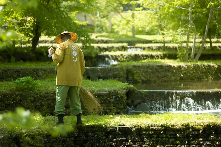 軽井沢の原風景を思わせる庭。