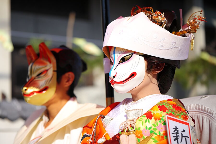 花岡福徳稲荷社 稲穂祭 きつねの嫁入り。